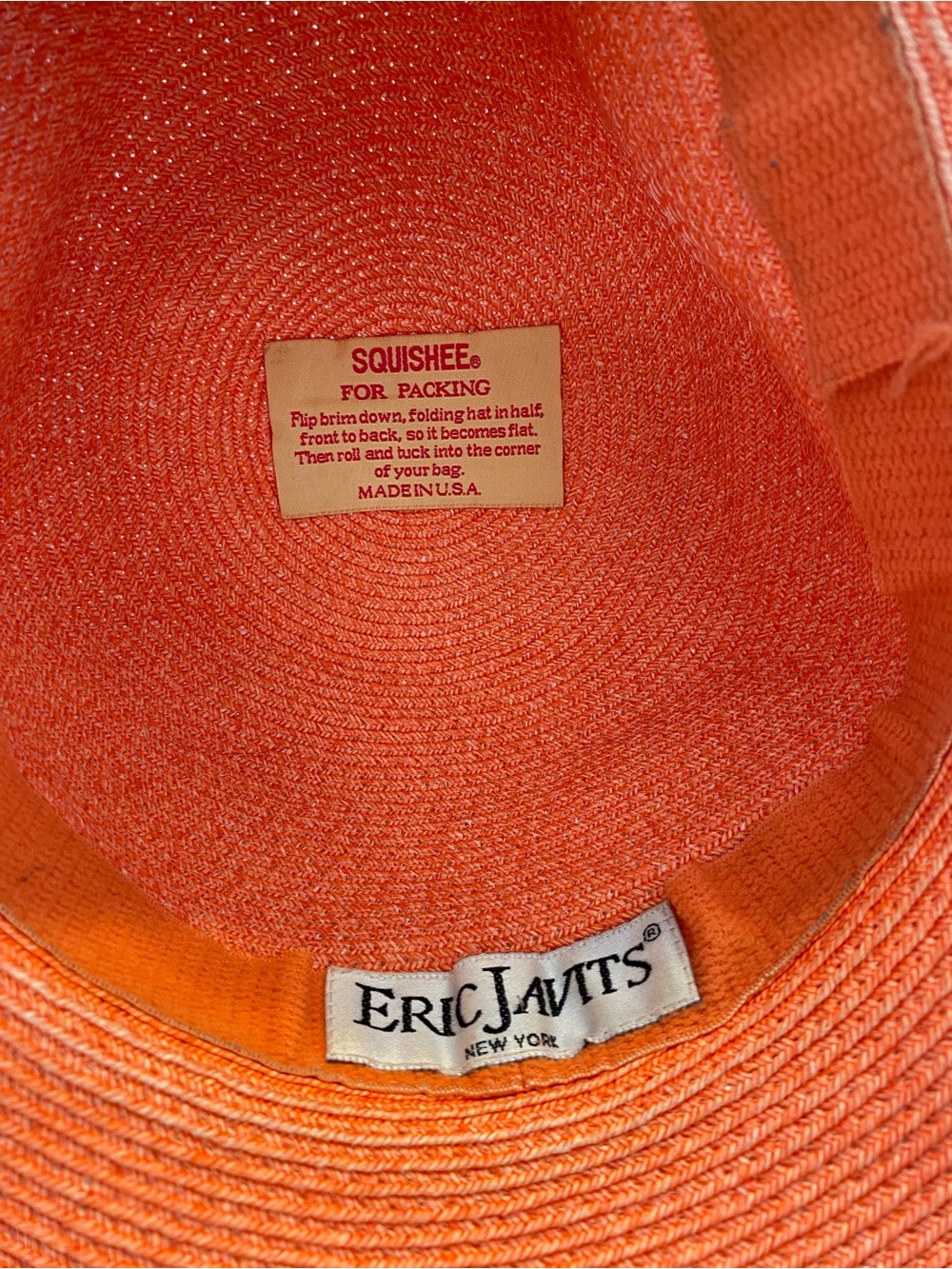 Eric Javits New York Squishee Coral Beach Sun Hat - Picture 3 of 5